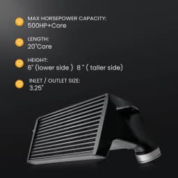 Front Upgraded Tube and Fin Intercooler For BMW E82 E88 E89 E90 E91 E92 E93 Z4 N54 N55 520 X 200 X 145 mm