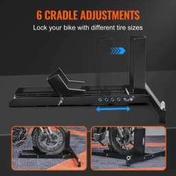 SucceBuy Motorcycle Wheel Chock Upright 1800lbs Heavy-duty Steel Motorcycle Front Wheel Stand with Adjustable Hole For Motorbike