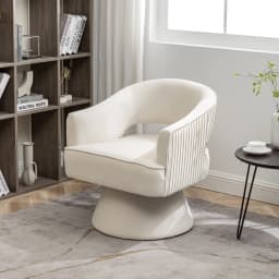 SEYNER Modren Velvet Swivel Arm Chair, Bedroom Chair living Room Furniture Vanity Throne Lounge Nordic Sofa Single Sofa