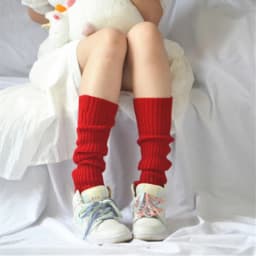 Sweet Girl Leg Warmers Wool Ball Knitted Foot Cover Women Autumn Winter Leg Warmer Socks Heap Heap Socks Leg Warmers Japanese