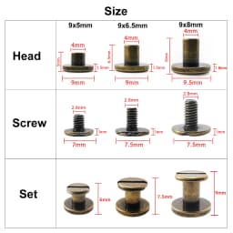 10pcs Metal Binding Chicago Screws Nails Studs Rivets For Photo Album Desk Calendar Menu Leather Craft Belt Wallet Fasteners