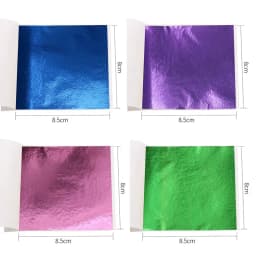 100pcs/10colors sheet Pink Gold Leaf Imitation Sliver Foil Papers DIY Art Crafts Design packaging material Food decoration