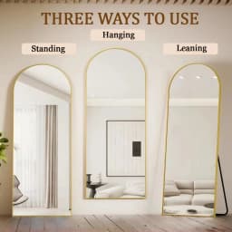 BEAUTYPEAK Arched Full Length Mirror, 71"x26" Full Body Floor Mirror Standing Hanging or Leaning Wall, Full Body Mirror Standing