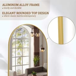 BEAUTYPEAK Arched Full Length Mirror, 71"x26" Full Body Floor Mirror Standing Hanging or Leaning Wall, Full Body Mirror Standing