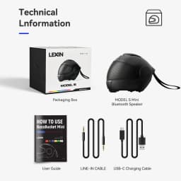 LEXIN Model-S Portable Bluetooth Speaker,Helmet Style Wireless Speaker,Powerful Loud Stereo Speakers, Deep Bass,IPX4 Waterproof