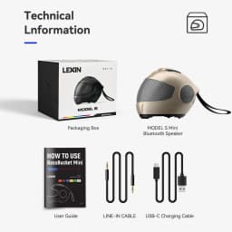 LEXIN Model-S Portable Bluetooth Speaker,Helmet Style Wireless Speaker,Powerful Loud Stereo Speakers, Deep Bass,IPX4 Waterproof