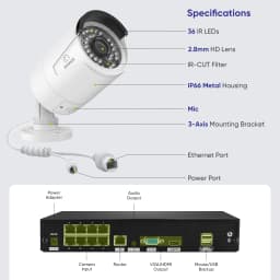 SANNCE 5MP 8MP POE Security Camera System H264+ 8CH NVR 4/6/8 PCS 2.8mm Night vision camera IP66 Weatherproof 8mp ip camera