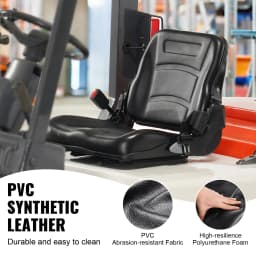 SucceBuy Universal Forklift Seat Fold Down Tractor Seat with Adjustable Angle Back and Micro Switch Comfortable Forklift Seat