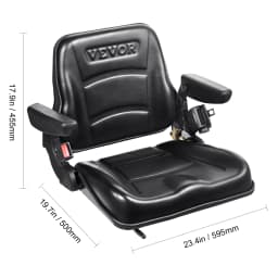 SucceBuy Universal Forklift Seat Fold Down Tractor Seat with Adjustable Angle Back and Micro Switch Comfortable Forklift Seat