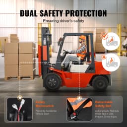 SucceBuy Universal Forklift Seat Fold Down Tractor Seat with Adjustable Angle Back and Micro Switch Comfortable Forklift Seat