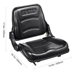SucceBuy Universal Forklift Seat Fold Down Tractor Seat with Adjustable Angle Back and Micro Switch Comfortable Forklift Seat