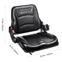 SucceBuy Universal Forklift Seat Fold Down Tractor Seat with Adjustable Angle Back and Micro Switch Comfortable Forklift Seat