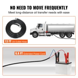 SucceBuy Diesel Fuel Transfer Pump Kit 10GPM 12V DC Portable Electric Self-Priming Fuel Transfer Extractor Refueling Use Tool