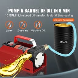 SucceBuy Diesel Fuel Transfer Pump Kit 10GPM 12V DC Portable Electric Self-Priming Fuel Transfer Extractor Refueling Use Tool