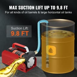 SucceBuy Diesel Fuel Transfer Pump Kit 10GPM 12V DC Portable Electric Self-Priming Fuel Transfer Extractor Refueling Use Tool