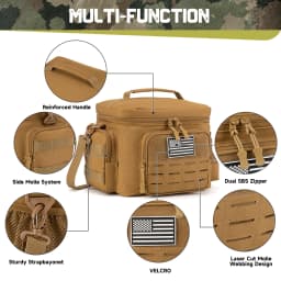 Men's Tactical Lunch Box Heavy Duty Work Lunch Bag Leak Proof Insulated Durable Insulated Lunch Box for Office, Outdoor Activiti