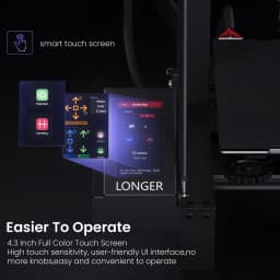Longer LK5 Pro Upgraded 3D Printer 90% Pre-Assembled Large Area with dual blower kit 4.3inch Color Touchscreen