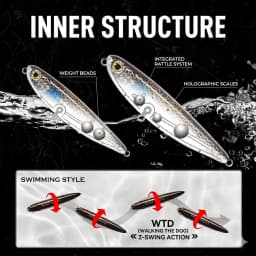 Hunthouse GHOST SNAKE Topwater Pencil Fishing Lure 60/90/100mm 6.4/12.4/18.8g Surface Floating Bait Lure For Seabass LW536