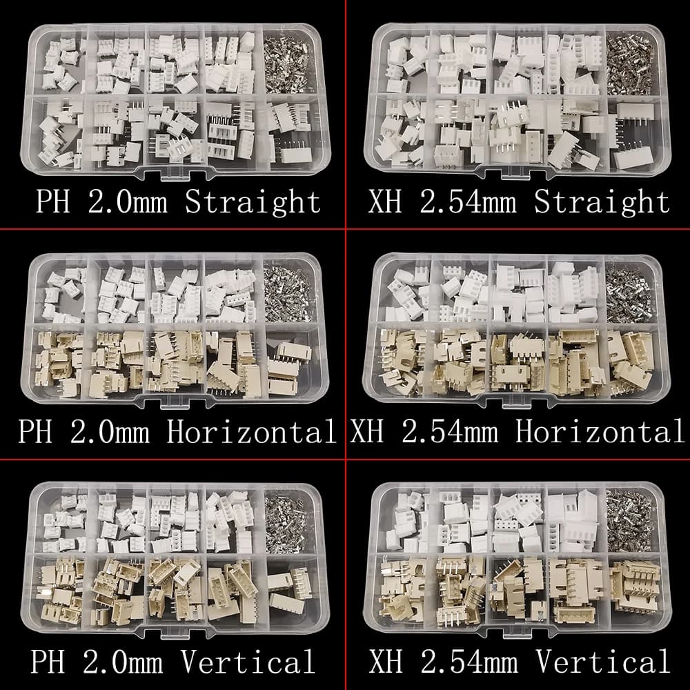 1Box PH2.0 / XH2.54 2/3/4/5 Pin Terminals Kit Male Female Plug Housing Header JST Wire Connector PH 2.0mm XH 2.54mm Pitch
