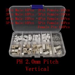 1Box PH2.0 / XH2.54 2/3/4/5 Pin Terminals Kit Male Female Plug Housing Header JST Wire Connector PH 2.0mm XH 2.54mm Pitch