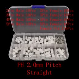 1Box PH2.0 / XH2.54 2/3/4/5 Pin Terminals Kit Male Female Plug Housing Header JST Wire Connector PH 2.0mm XH 2.54mm Pitch