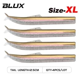 BLUX FLASH SAND EEL 14G/27G Soft Fishing Lure Tail Jig Head Hook Minnow Artificial Bait Saltwater Sea Bass Swimbait Tackle Gear