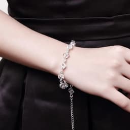 925 sterling silver Shining crystal lattice chain Bracelet for woman Popular fine Luxury jewelry Wedding party Holiday gift