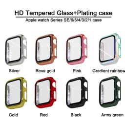 Screen Protector For Apple Watch Case 44mm 40mm 42mm HD Glass 38mm 41mm 45mm Plating Cover For apple watch series 8 7 6 5 4 3 SE