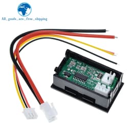 TZT DC 0-100V 10A Digital Voltmeter Ammeter Dual Display Voltage Detector Current Meter Panel Amp Volt Gauge 0.28" Red Blue LED