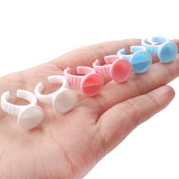 100Pcs Disposable False Lashes Glue Ring Cup Adhesive Pallet for Eyelash Extension Holder Container Tattoo Pigment Makeup Tools