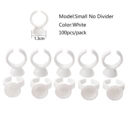 100Pcs Disposable False Lashes Glue Ring Cup Adhesive Pallet for Eyelash Extension Holder Container Tattoo Pigment Makeup Tools