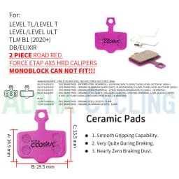 4 Pairs Ceramic Bicycle Disc Brake Pads for SRAM Red Force ETAP AXS HRD DB LEVEL Elixir R, CR, CR Mag, 1/3/5/7/9, X.0, XX