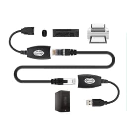 1 Pair USB to RJ45 LAN Ethernet Extension Cable Adapter 50M Distance Extender Converter Over Cat5E/6 Cord Computer Accessories