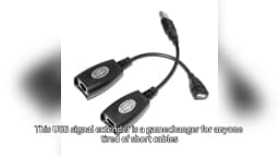 1 Pair USB to RJ45 LAN Ethernet Extension Cable Adapter 50M Distance Extender Converter Over Cat5E/6 Cord Computer Accessories
