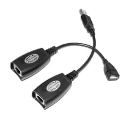 1 Pair USB to RJ45 LAN Ethernet Extension Cable Adapter 50M Distance Extender Converter Over Cat5E/6 Cord Computer Accessories