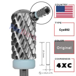 RolinStar 6.6 Large Round Top Barrel 4XC Gold Silver Dark Purple Blue Rainbow Rose Gold 7 Different Color Nail Drill Bits
