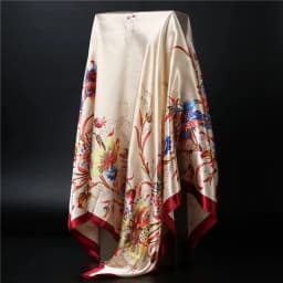 90*90cm square silk scarf Women Shawl Print Satin Hijab Female Luxury Brand Square Lady muffler coverchief bandanna pareo girl