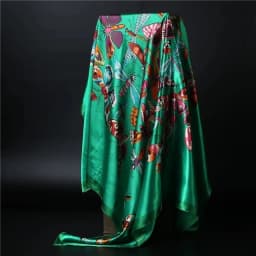 90*90cm square silk scarf Women Shawl Print Satin Hijab Female Luxury Brand Square Lady muffler coverchief bandanna pareo girl