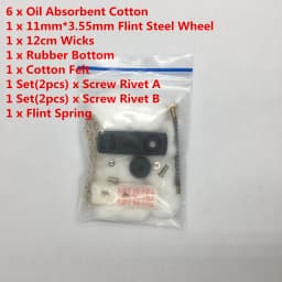 15pcs/Set Complete Variety Universal Repair Wick Cotton Felt Steel Wheel Rivet Spring Kit For Zippo Lighter Replace Accessories