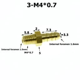 5pcs M4 M5 M6 M8 Metric Male Thread To 3mm 4mm 5mm 6mm 8mm Hose Barb OD Brass Barbed Pipe Fitting Coupler Connector Adapter