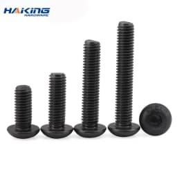 5-50pcsISO7380M2M2.5M3M4M5M6M8304A2RoundStainlessSteelorBlack10.9GradeHexSocketButtonHeadAllenBoltScrew
