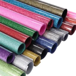 Glitter Heat Transfer Vinyl Iron On, HTV Vinyl for Shirts, Easy to Cut & Weed for Heat Vinyl Design, HTV Vinyl Roll