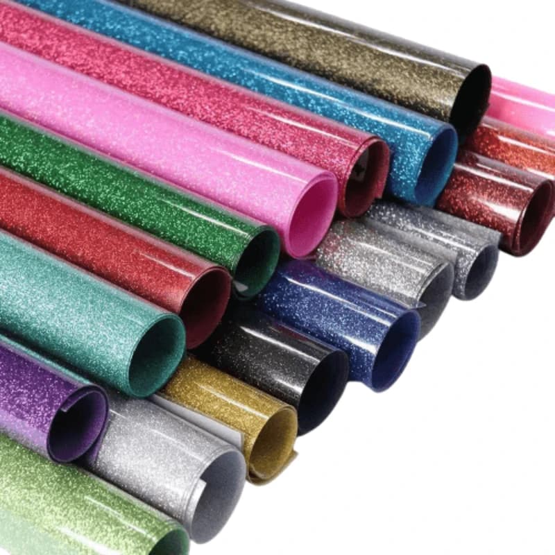 Glitter Heat Transfer Vinyl Iron On, HTV Vinyl for Shirts, Easy to Cut & Weed for Heat Vinyl Design, HTV Vinyl Roll
