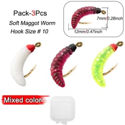 3Piece Realistic Nymph Scud Fly For Trout Fishing Artificial Insect Bait Lure Simulated Scud Worm Fishing Lure