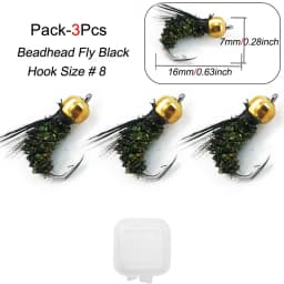 3Piece Realistic Nymph Scud Fly For Trout Fishing Artificial Insect Bait Lure Simulated Scud Worm Fishing Lure