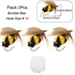 3Piece Realistic Nymph Scud Fly For Trout Fishing Artificial Insect Bait Lure Simulated Scud Worm Fishing Lure