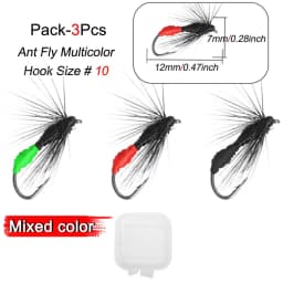 3Piece Realistic Nymph Scud Fly For Trout Fishing Artificial Insect Bait Lure Simulated Scud Worm Fishing Lure