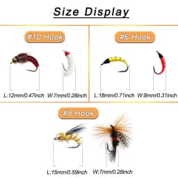 3Piece Realistic Nymph Scud Fly For Trout Fishing Artificial Insect Bait Lure Simulated Scud Worm Fishing Lure