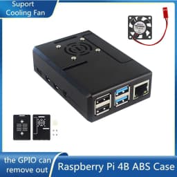 Raspberry Pi ABS Case Black Plastic Shell Removable GPIO Cover Optional With Cooling Fan For Raspberry Pi 4B