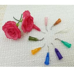 10pcs 1' Stainless Steel 45-Degree Elbow Dispensing Needles with Blunt Tips, from 14G to 27G